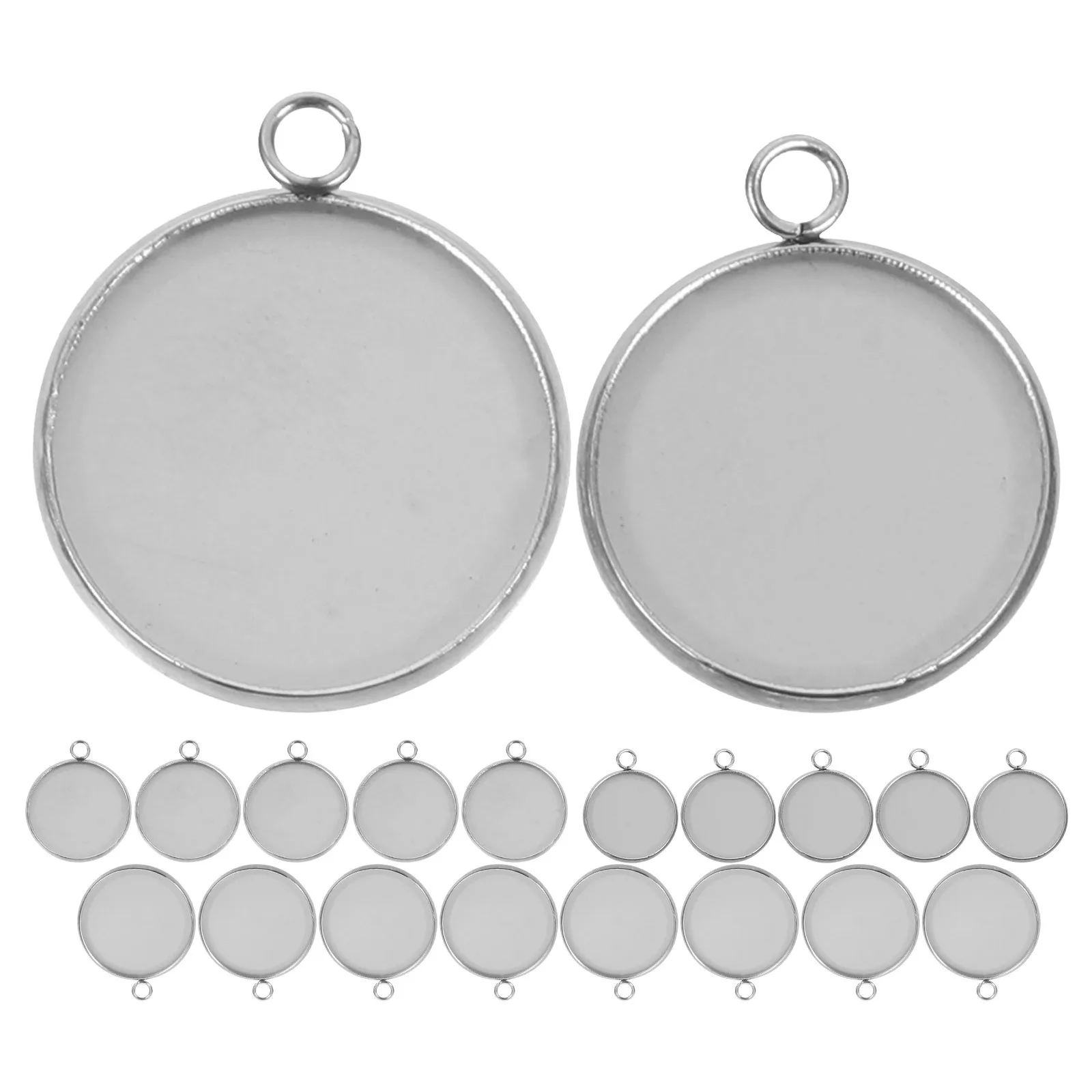 

60 шт. подносы для подвесок из нержавеющей стали, безель, подставки для подвесок, DIY изготовление ювелирных изделий, ожерелье, браслет, принадлежности для ювелирных изделий своими руками