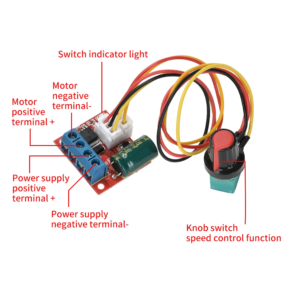 DC 4.5-35V 5A 20khz PWM DC Controlador de velocidade do motor escovado de alta frequência com interruptor LED Dimmer Placa de interruptor de controle de velocidade