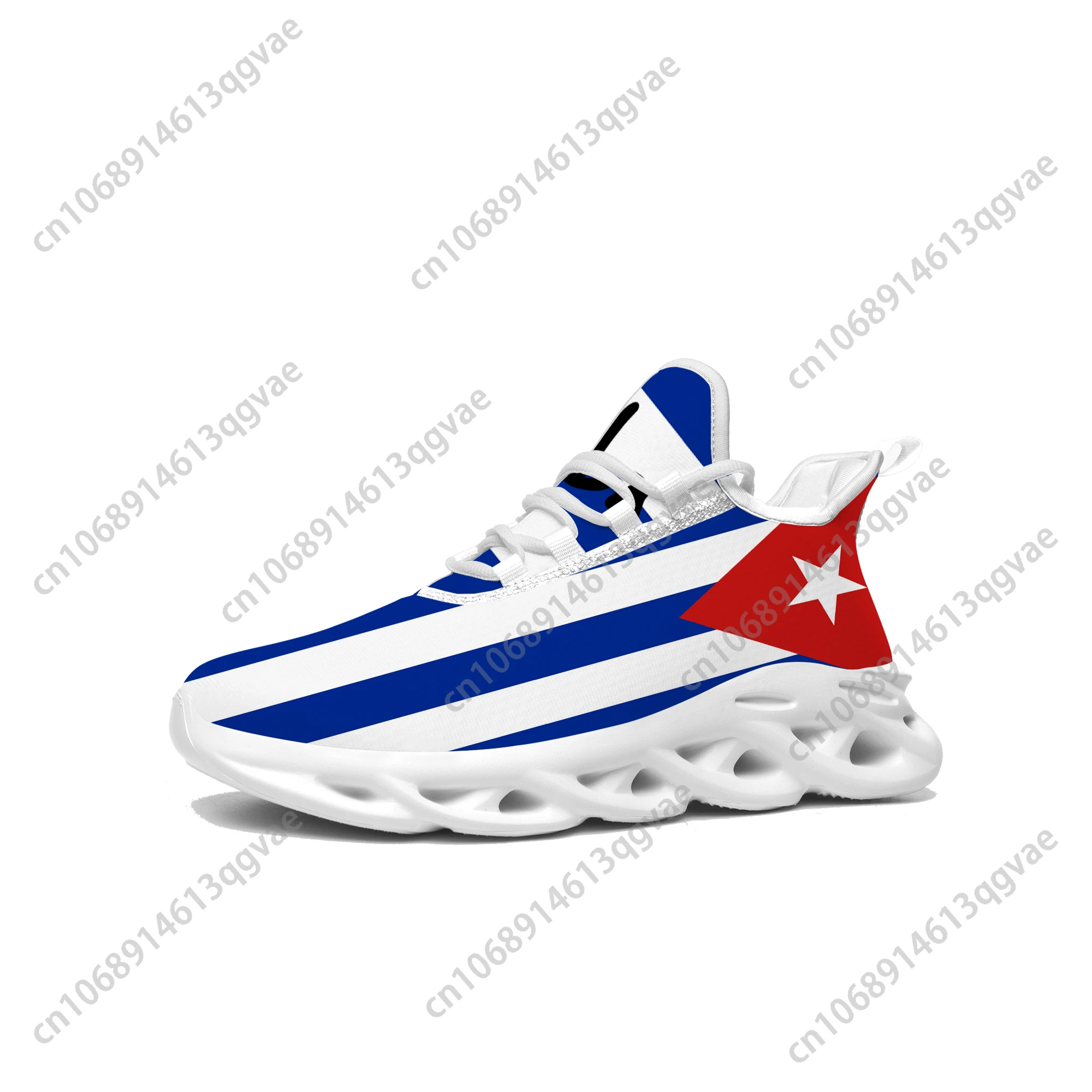 Cuban Flag Flats Sneakers Mens Womens Cuba Pop Sports Running High Quality Sneaker Lace Up Mesh Footwear Tailor-made Shoe White