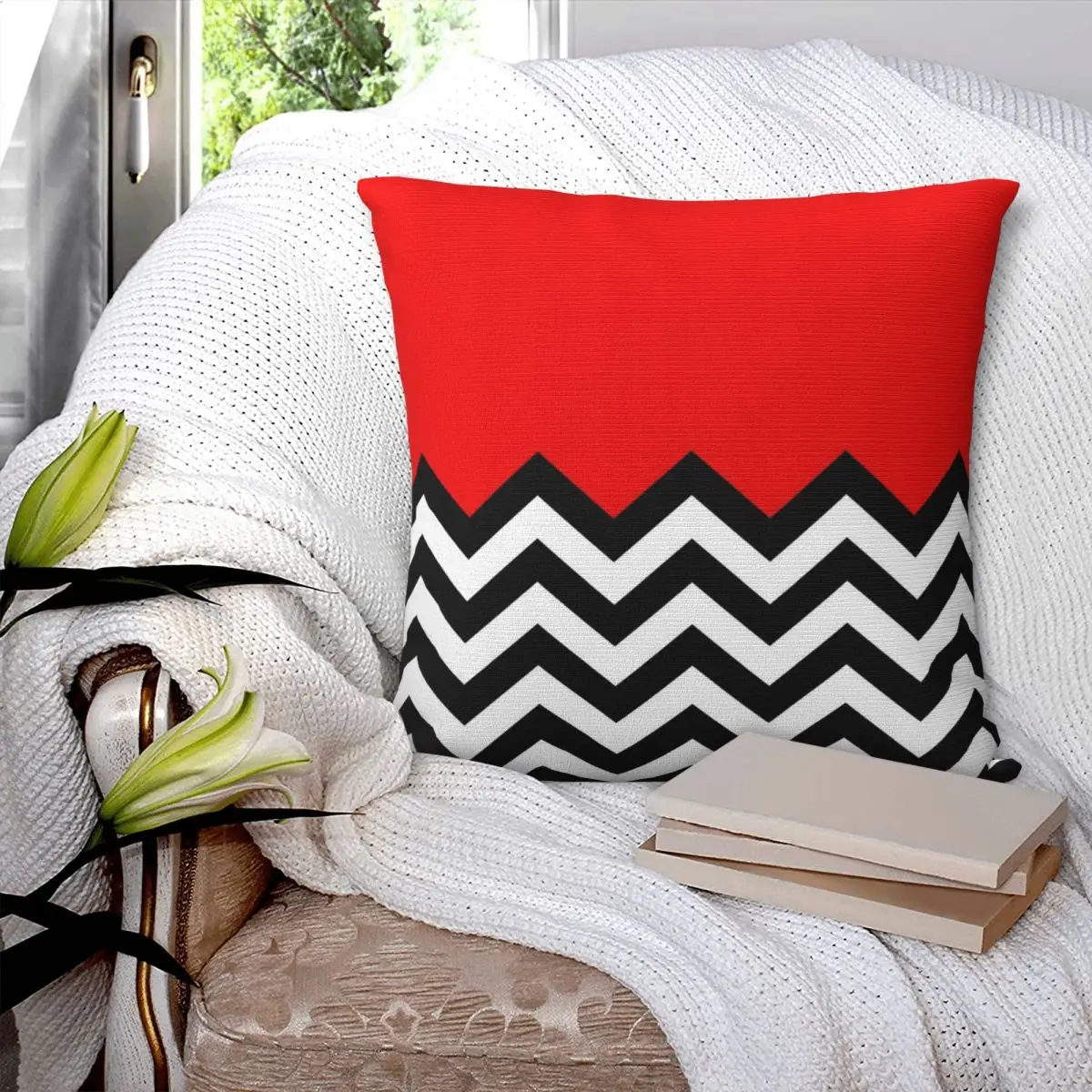 Twin Peaks - Black Lodge Pattern Square Pillowcase Pillow Cover Cushion Zip Decorative Comfort Throw Pillow for Home Living Room