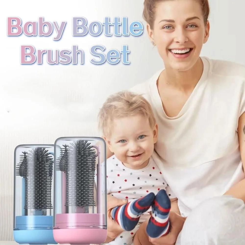 

6 in 1 Bottle Cleaning Brush Set Compact Portable Baby Bottle Brush Set BPA-Free Flexible Brushes Bottle Brush Set