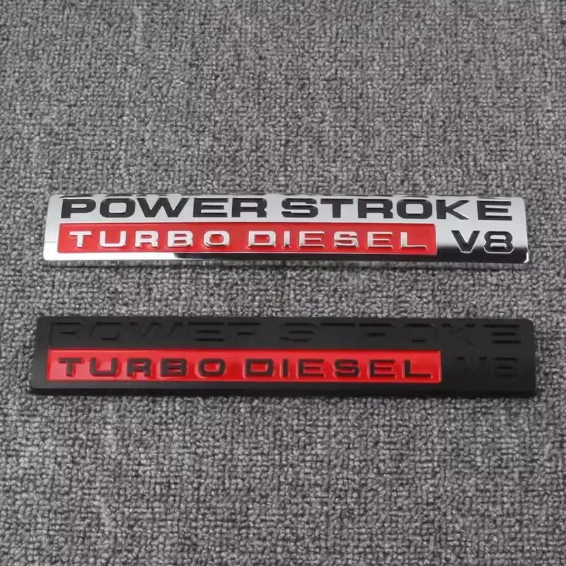 Car Styling 3D POWER STROKE V8 TURBO DIESEL ABS Emblem Rear Trunk Badge Fender Sticker Body Decal for F150 F350 F250 F450