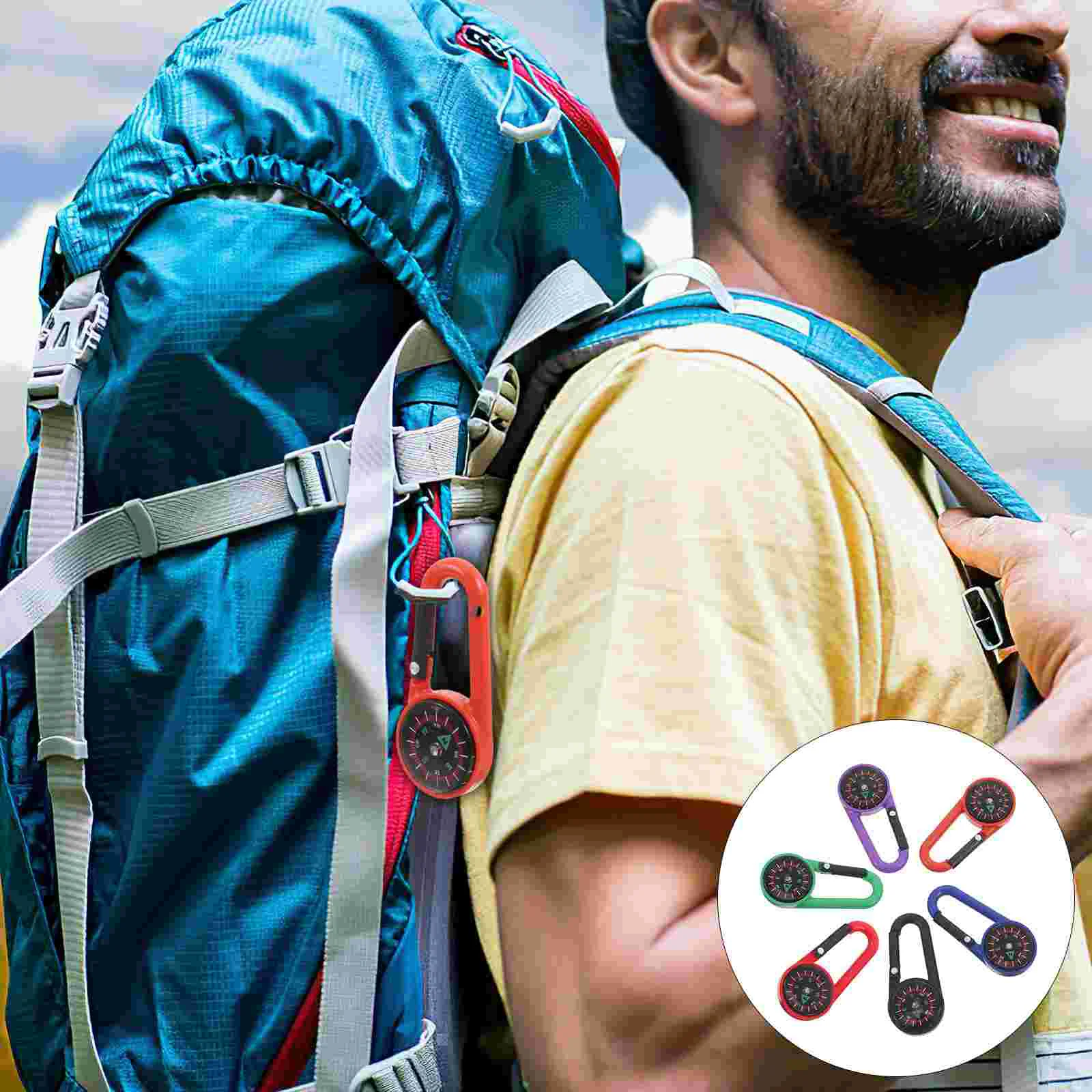 24pcs Plastic Climbing Carabiner Outdoor Self Locking Carabiner Clip Hook Keychain for Travelling Hiking (Random Colors)