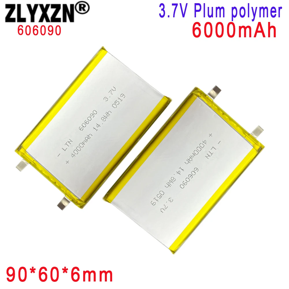 1-20PCS 3.7V Lithium Polymer Battery 606090 4000mAh 90*60*6mm Soft package battery For Power Bank Bluetooth Speakers Tablet DVD