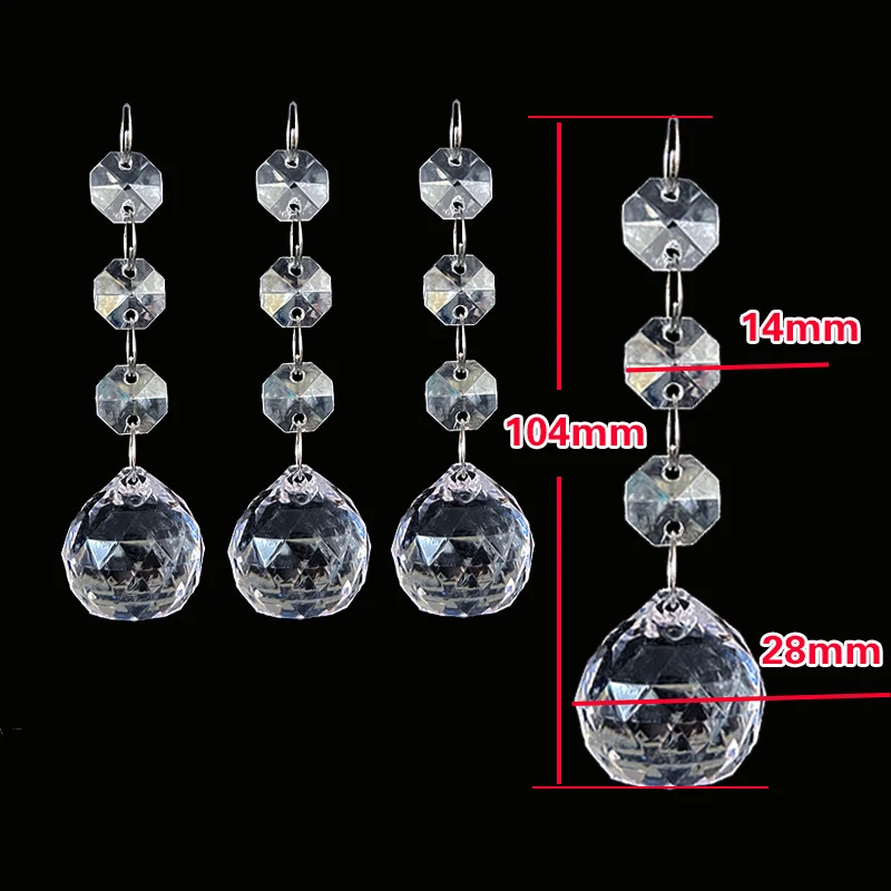 

10pcs Acrylic Crystal Garland Strands Hanging Chandelier Bead Chain Diamond String DIY Wedding Party Christmas Pendants Decor
