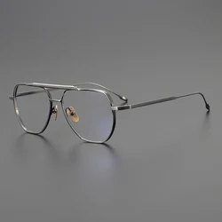 Pure Titanium Trendy Pilot Eyeglasses for Men JACQUES Brand Design Aviation Glasses Frame High-end Quality Ultralight Eyewear