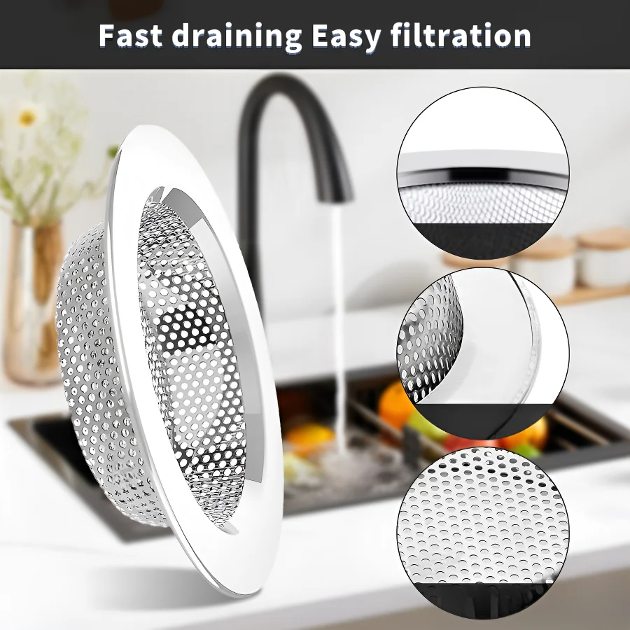 

1 шт. нержавеющий фильтр для раковины-микроперфорированный кухонный сливной фильтр из нержавеющей стали, нержавеющий фильтр для раковины