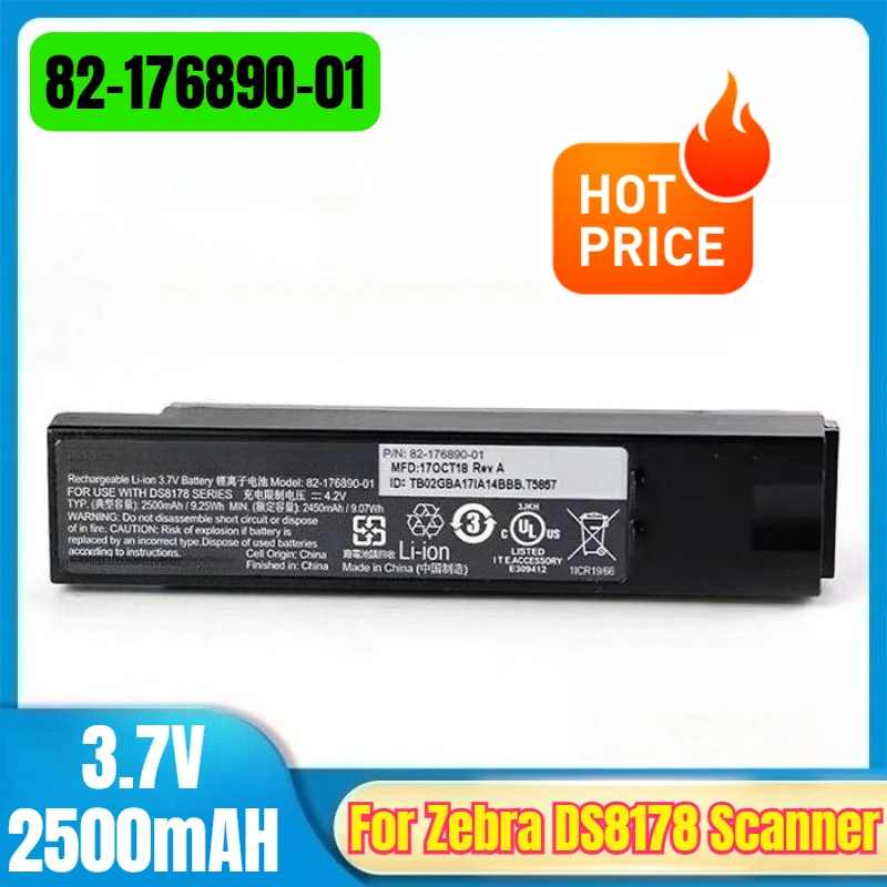 

3.7V 2500mAH 82-176890-01 Rechargeable Battery for Zebra DS8178 Scanner