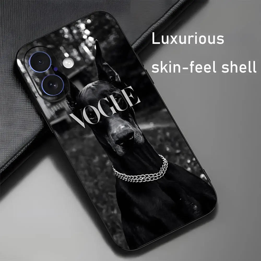 V-VOGUE Magazine Brand Hot Phone Case For iPhone 16 15 14 13 12 11 X XR XS 8 Plus Mini Pro Max Soft black Shockproof Cover