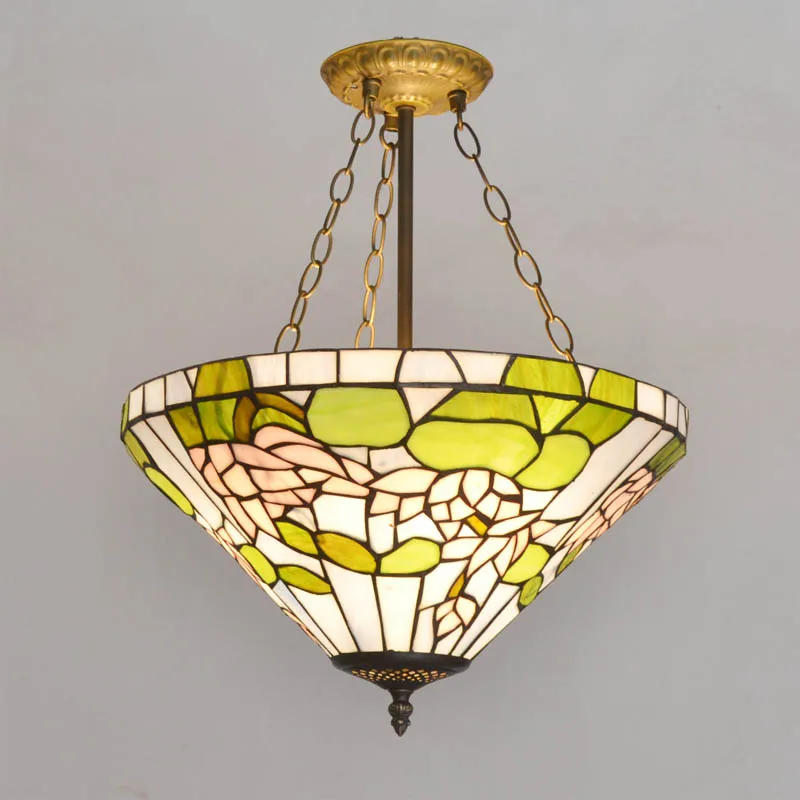 Stained Glass Tiffany Pendant Lights Ceiling Chandelier Mediterranean Home Decor Hanging Lamp for Living Room Lighting Fixtures