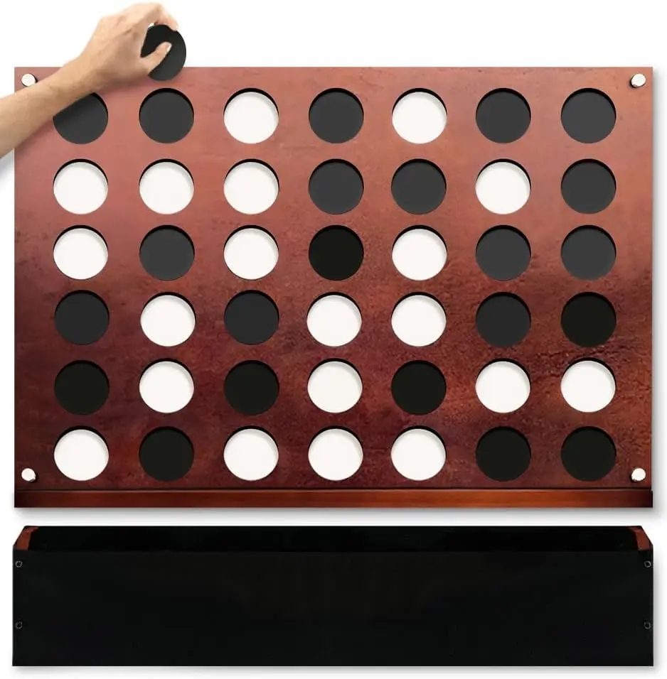 

Wall Mounted Giant 4 in a Row - 60% Quieter - Jumbo Size Connect Four Game for Kids & Adults - Game Room Decor