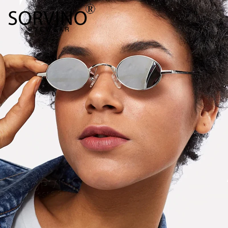SORVINO نحيل Steampunk البيضاوي النظارات الشمسية 2020 النساء خمر البخار الصغيرة فاسق نظارات مصمم الذهب نظارات شمسية صغيرة ظلال SN229