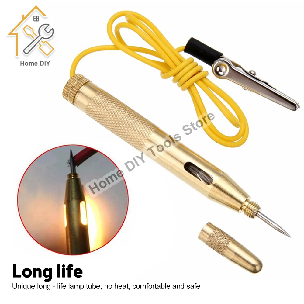 Voltage Circuit Tester Diagnostic Tools Detector Probe Light System Test DC 6V 12V 24V Copper Auto Car Light Circuit Tester