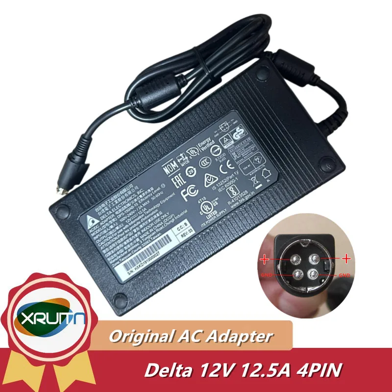 

Genuine AC/DC Adapter Delta Electronics 12V 12.5A 150W 4PIN DPS-150AB-15 DPS-150NB-1B For Hkvision Power Supply