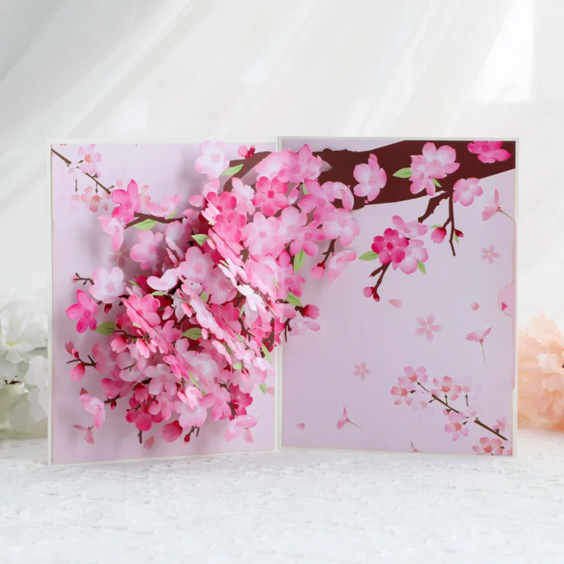 Cymbidium Orchideen Pop-up-Grußkarte mit Umschlag, Blumen-Postkarte, florale Geburtstagskarten, Valentinstagsgeschenke, kreative Heimdekoration