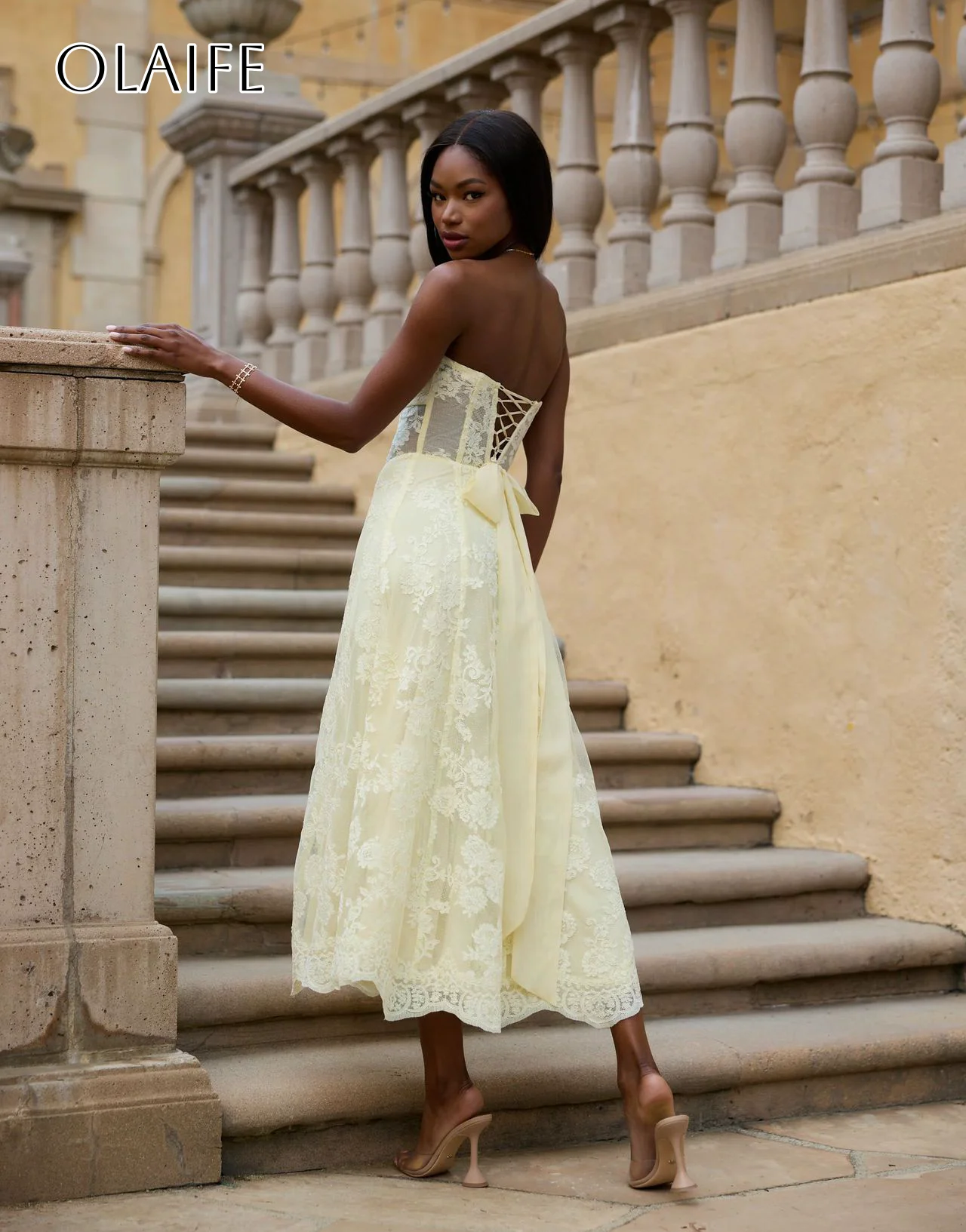 Sweetheart Lace A-line Prom Dresses Sleeveless Tea Length Bow Pleated Party Wear Customized vestidos de festa