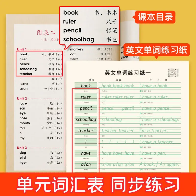 Hengshui Style English Calligraphy Posts For Primary School Students With 26 English Letters, Synchronized Redding In Textbooks