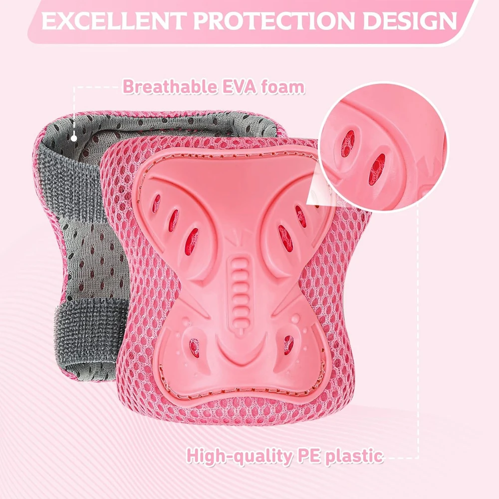 Kids Protective Gear Set Knee Pads for Kids 3-10Years Toddler Knee and Elbow Pads with Wrist Guards 3 in 1 for Skating Cycling