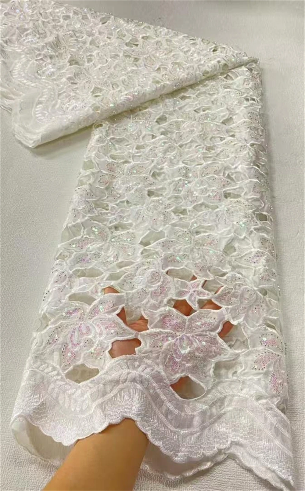 

Africa Nigerian Tulle Lace Fabric for Sewing, Wedding Dress, Chiffon Party Guipure, High Quality, Cotton, 5Yard, 2025, JL456