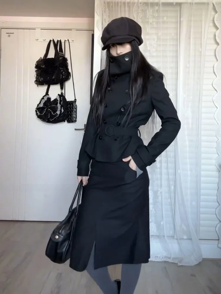 

Woolen Coat And Fish Tail Skirt Set for Women Spring Summer Asymmetrical Hemline Elegant Commute Style Fashionable ...