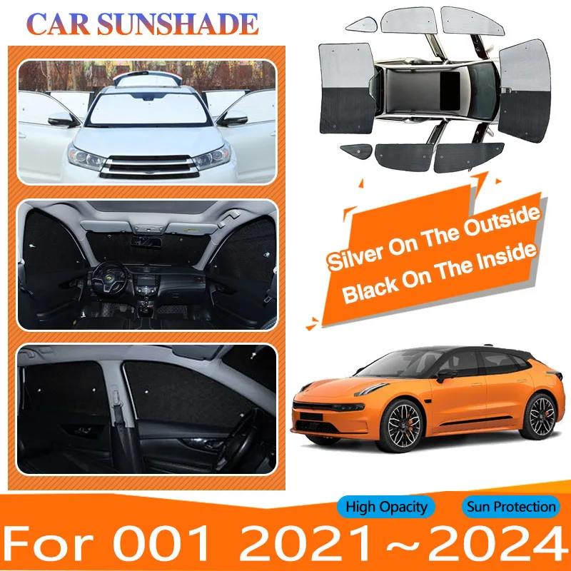 

Car Coverage Sunshades Cover Fit For Zeekr 001 2021~2023 2024 Sliver Black Sun Proof Sunscreen Anti-UV Window Visors Accessories