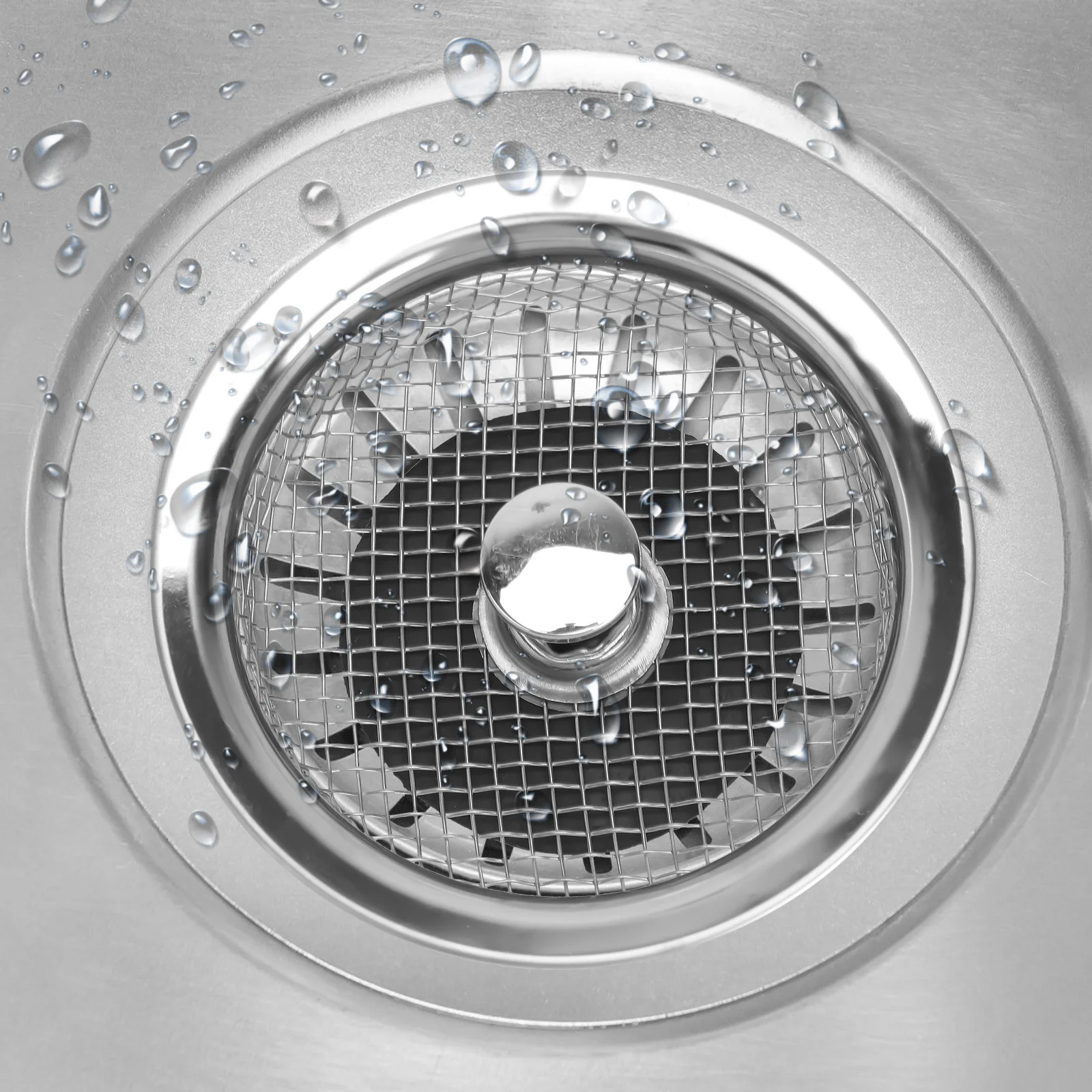 

2Pcs Stainless Steel Floor Drain Cover Thick Durable Kitchen Drain Strainer Hair Filter Anti-Clogging Floor Strainer