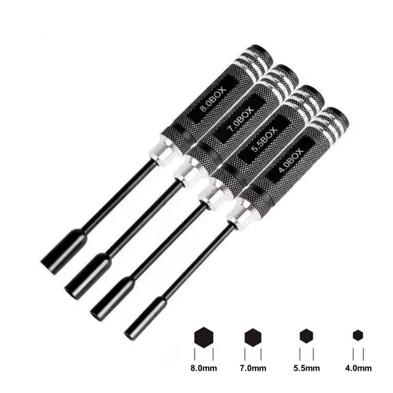 Hex Nut Key Socket Screw Driver ประแจ 4.0 มม.5.5 มม.7.0 มม.8.0 มม.ซ่อมชุดเครื่องมือสําหรับ RC FPV รถเรือ Quadcopter Drone