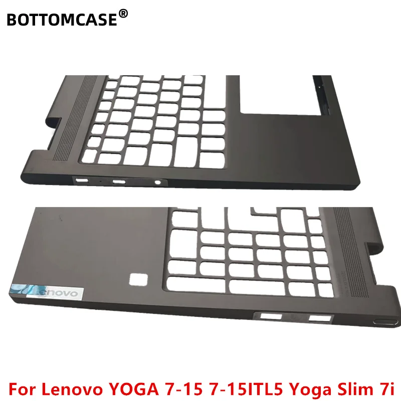 Imagem -03 - Bottomcase Novo Laptop Palmrest Tampa Superior para Lenovo Yoga 715 7-15itl5 Yoga Slim 7i Cinza Marrom Am1ry000110