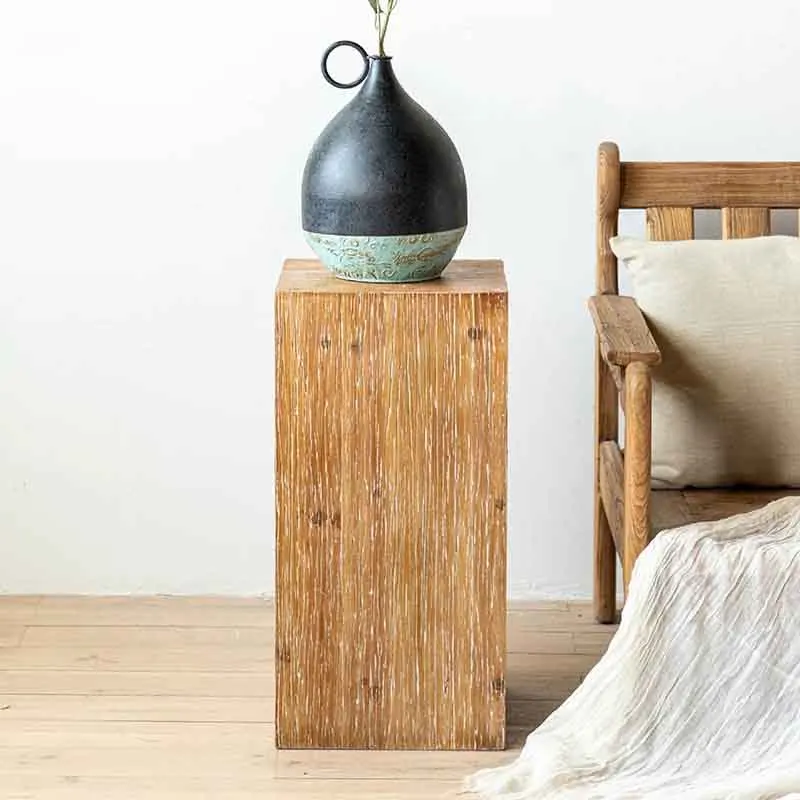 Vintage Furniture,Solid Wood Coffee Table,Wooden Stake Tea Table,Living Room Side Table,Creative Storage Desk,Wooden Pier Tables