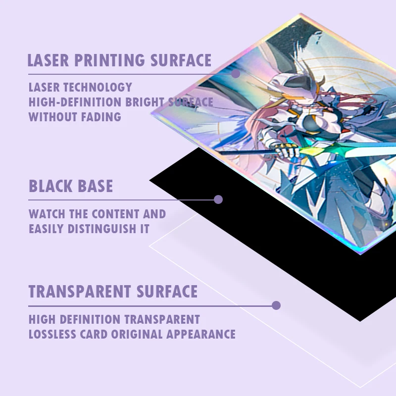 500PCS 66x91mm Outer Picture Protector Shinny Cover For MGT/PTCG Standard Size Holographic Foil Card Sleeve