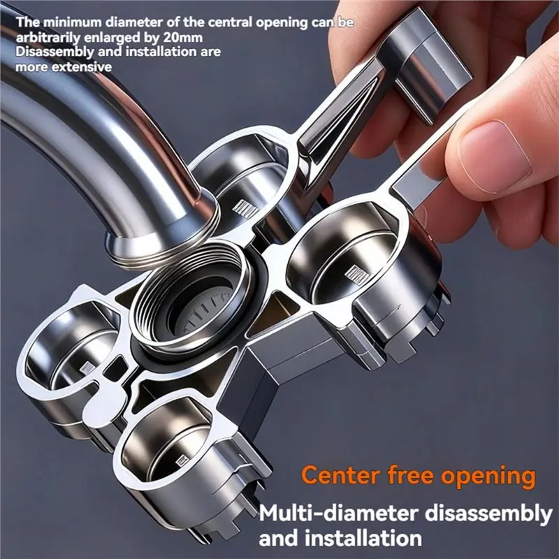 [B17B!】 Faucet Aerator Key 12 In 1, Wrench Tool Multifunctional Metal For Sink Taps, Plumbing Fixtures Repair