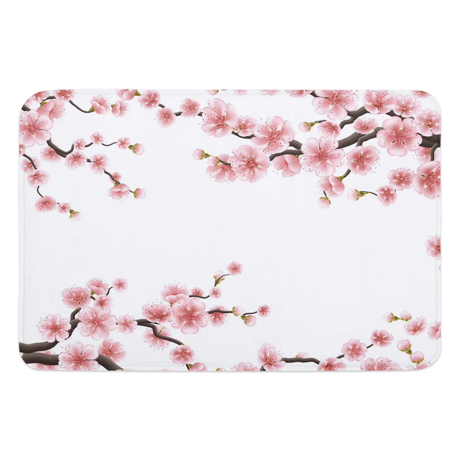 Plum Blossom Red Petal Branch Leaf Plant Kitchen Floor Mat Living Room Decor Carpet Home Hallway Entrance Doormat Anti Slip Rug