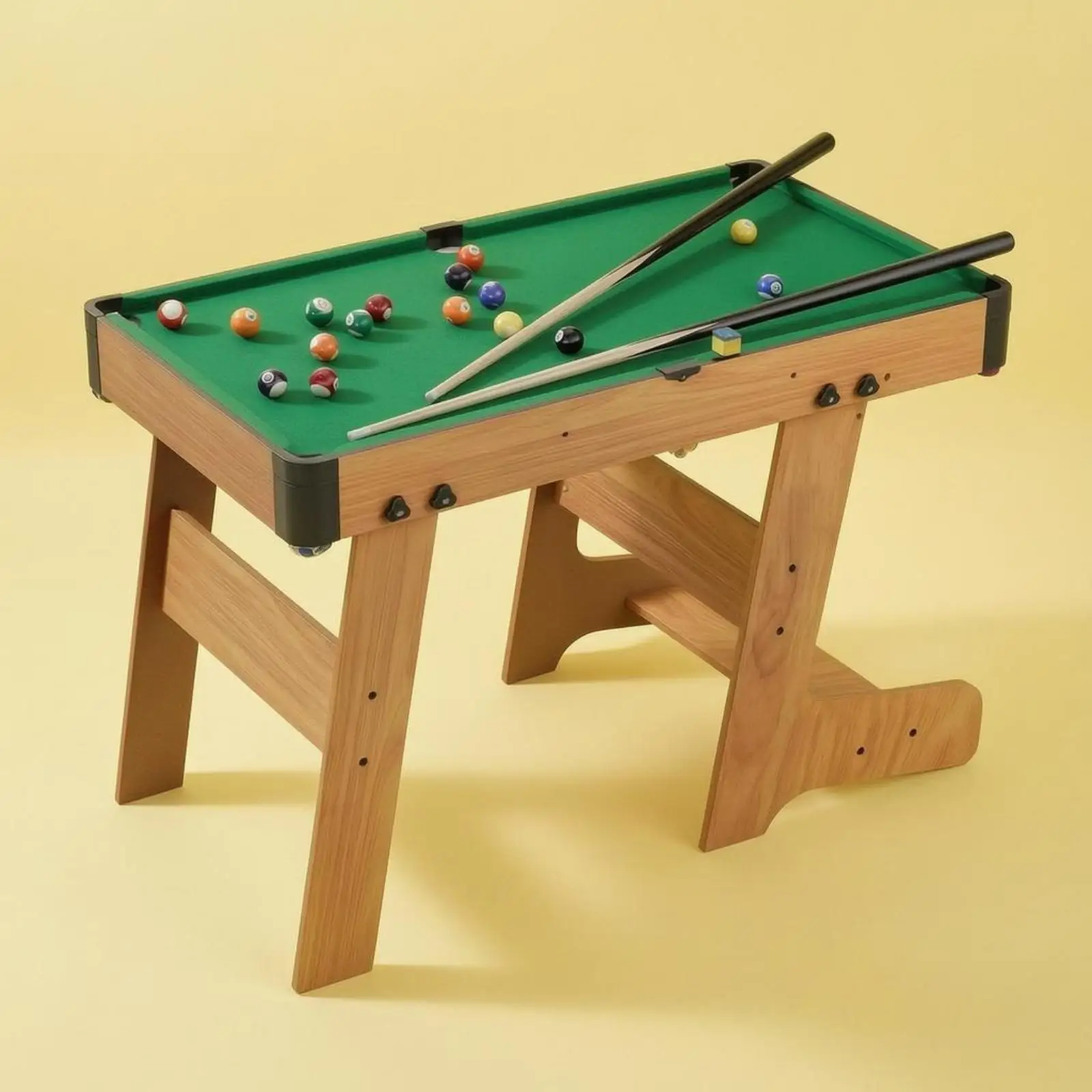 Tabletop Pool Game for Children with ABS Resin Balls and Cue Sticks for Developing Hand Eye Coordination