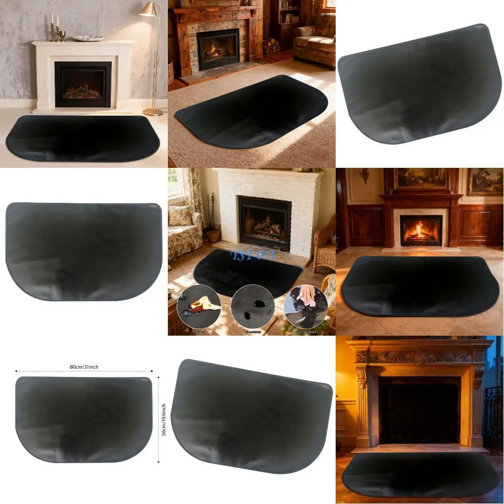 

E15A Fireproof Flame Fireplaces Rug Heat Resistant Mat For Fireplaces Floor Protections
