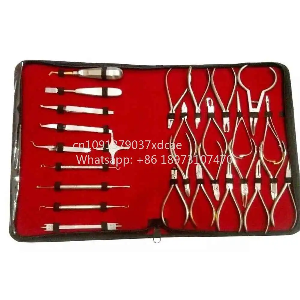 2026 NEW Azicon's 27 Pcs Orthodontics Surgical Instrument Composite Kit Pliers Wire Cutters Bracket Placement Forceps . Set