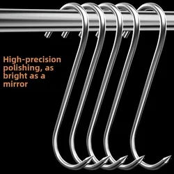 Stainless Steel Hook Meat Smokers Barrels S Hooks Sausage Metal Hooks for Hanging Meat S-shape Crochet S-shaped Metallic Kitchen