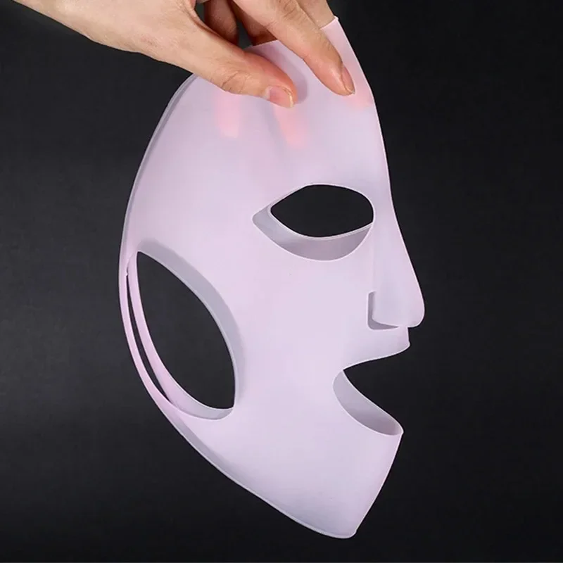 Máscara facial reutilizável de silicone para cuidados com a pele, prevenção de evaporação de essência, máscara facial hidratante, ferramenta de beleza