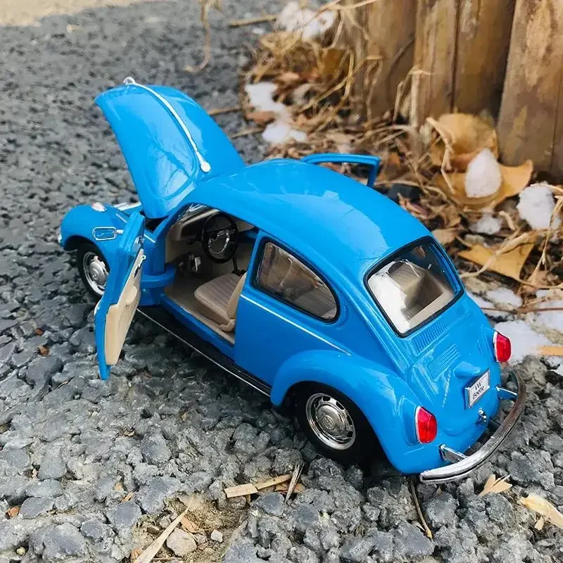 WELLY-modelo de coche de aleación Volkswagen Beetle 1:24, simulación de coche, colección de decoración, juguete de regalo, modelo de fundición a