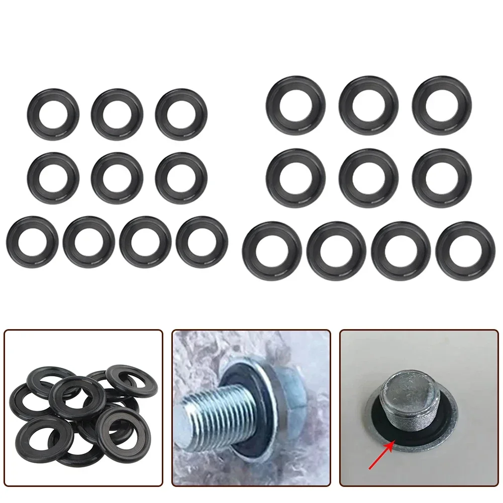 10Pcs 11mm Oil Drain Plug Gasket M12 12616850 Rubber Sealing Oil Drain Plug Gasket Washer Replacement Parts