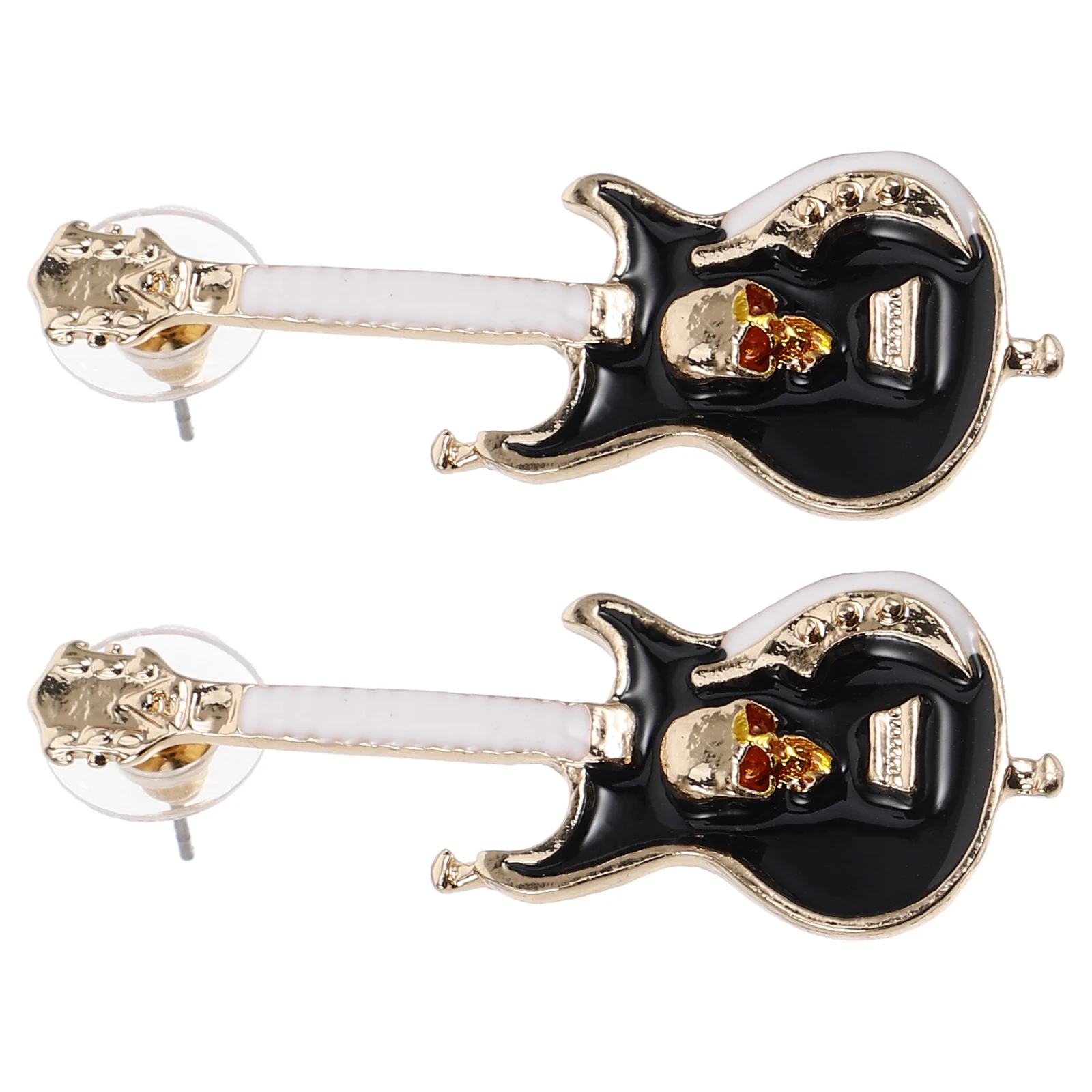 

Guitar Earrings Studs Vintage Skull Electric Guitar Jewelry Fashion Accessories for Women Ear Decorative Pieces