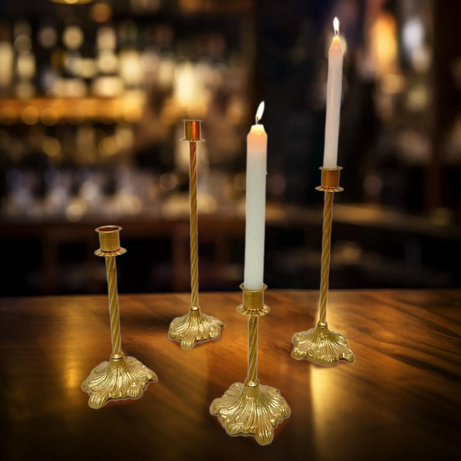 

4 Pieces Candle Holder ,Pillar Candle Holder, European Candlestick Stand Tapered Candle Holder for Party Table Festive Home