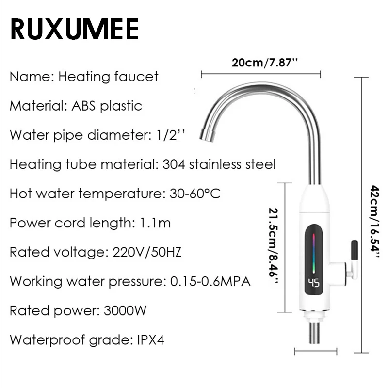 Imagem -06 - Torneira Elétrica Instantânea 3000w do Aquecedor de Água Água Quente e Fria Instantânea com Indicação Digital Conduzida