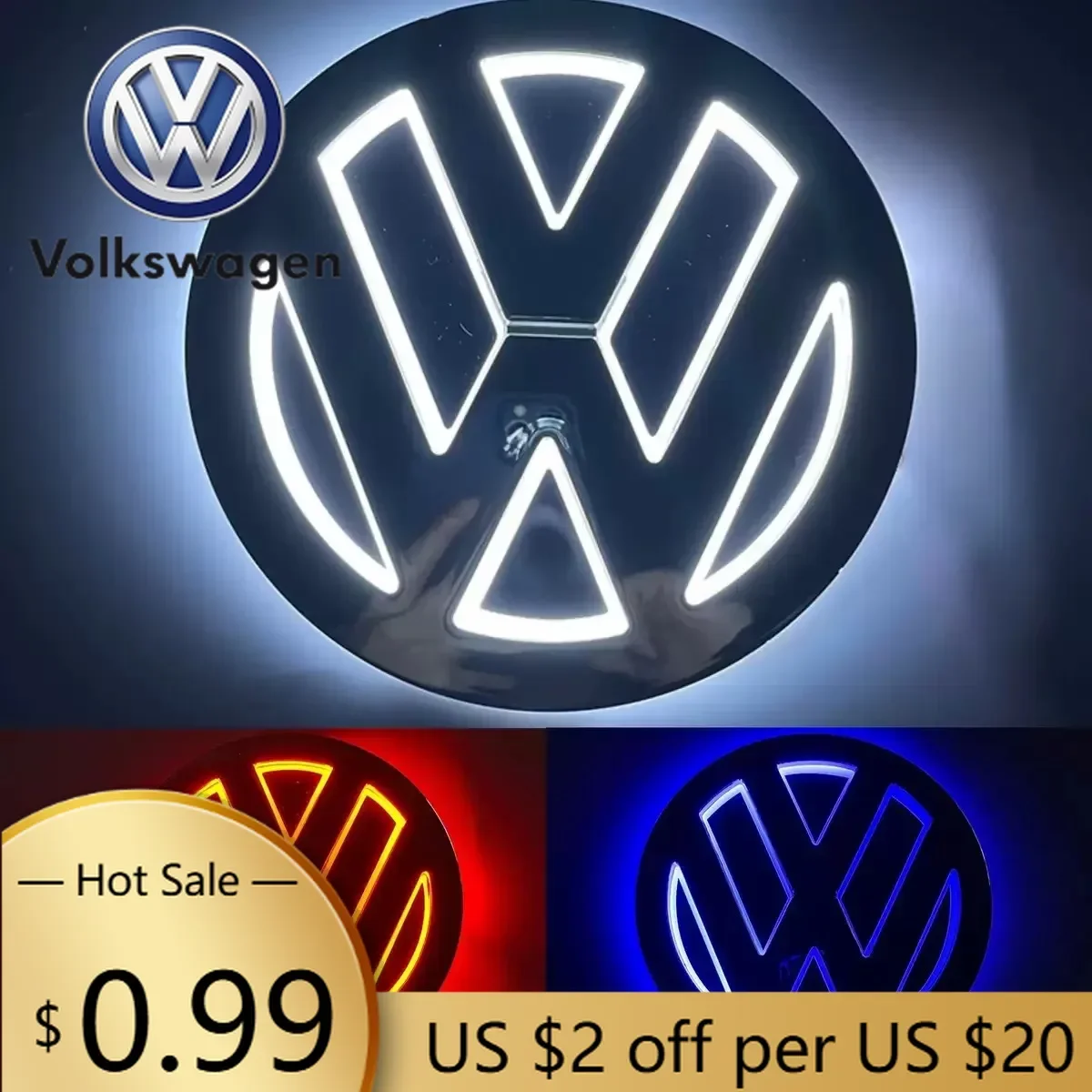 

Светодиодный логотип 5D 11 см для VW Volkswagen Jetta MK5 Golf, светильник на задний бампер, светильник на переднюю решетку для VW CC Bora Golf Jetta POLO MAGOTAN