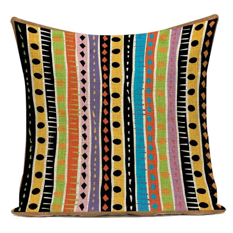 Sarung Bantal Cetak Wanita Afrika Abstrak Sarung Bantal Lempar Geometri untuk Sofa Kursi Mobil Sarung Bantal Hidup Afrika Dekoratif
