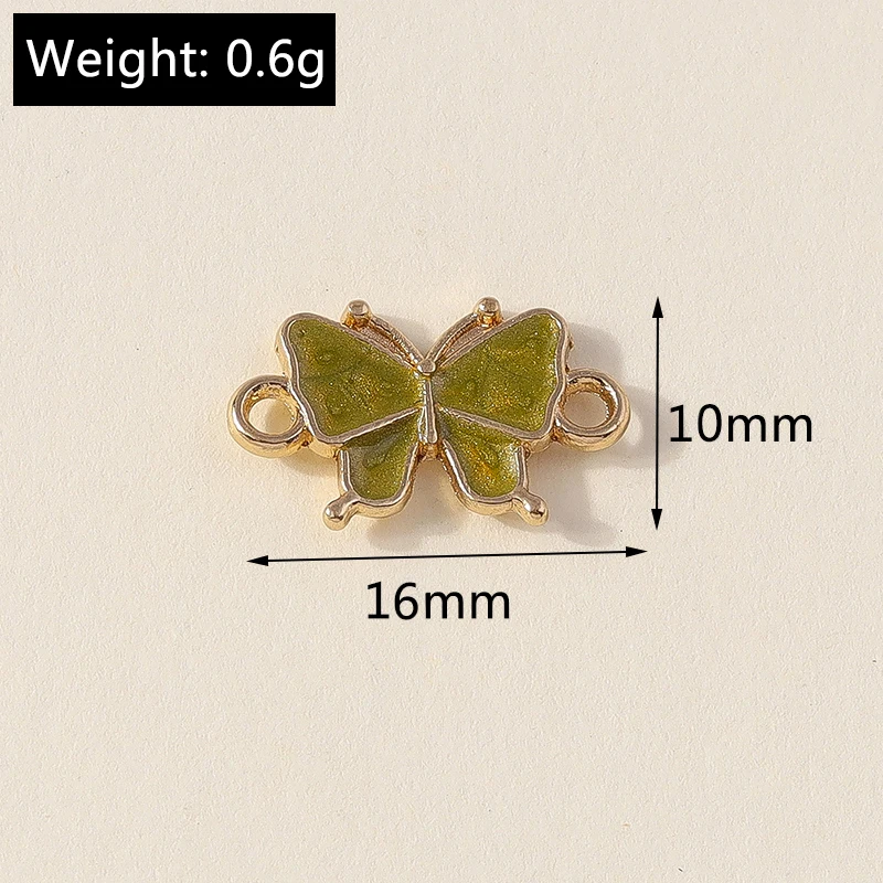 Leslie 10pcs/lot Colorful Mini Butterfly Charm Pendant Connector for Bracelet Necklace DIY Jewelry Making Small Butterfly Charms
