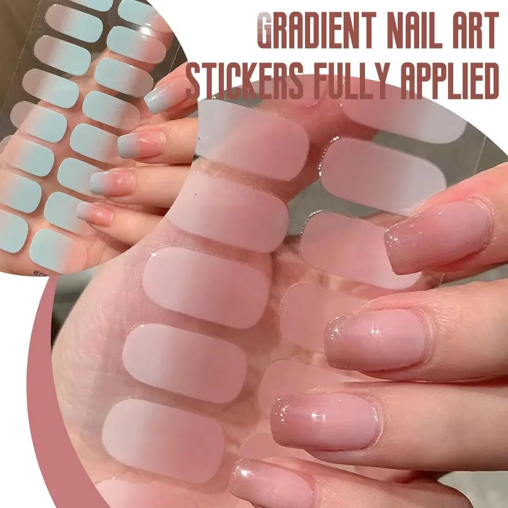 Easy To Wear Waterproof Gradient Nail Stickers Close Nail Small Surface No Nail Glue Stickers Safe Use The To Required Fres Q9S3