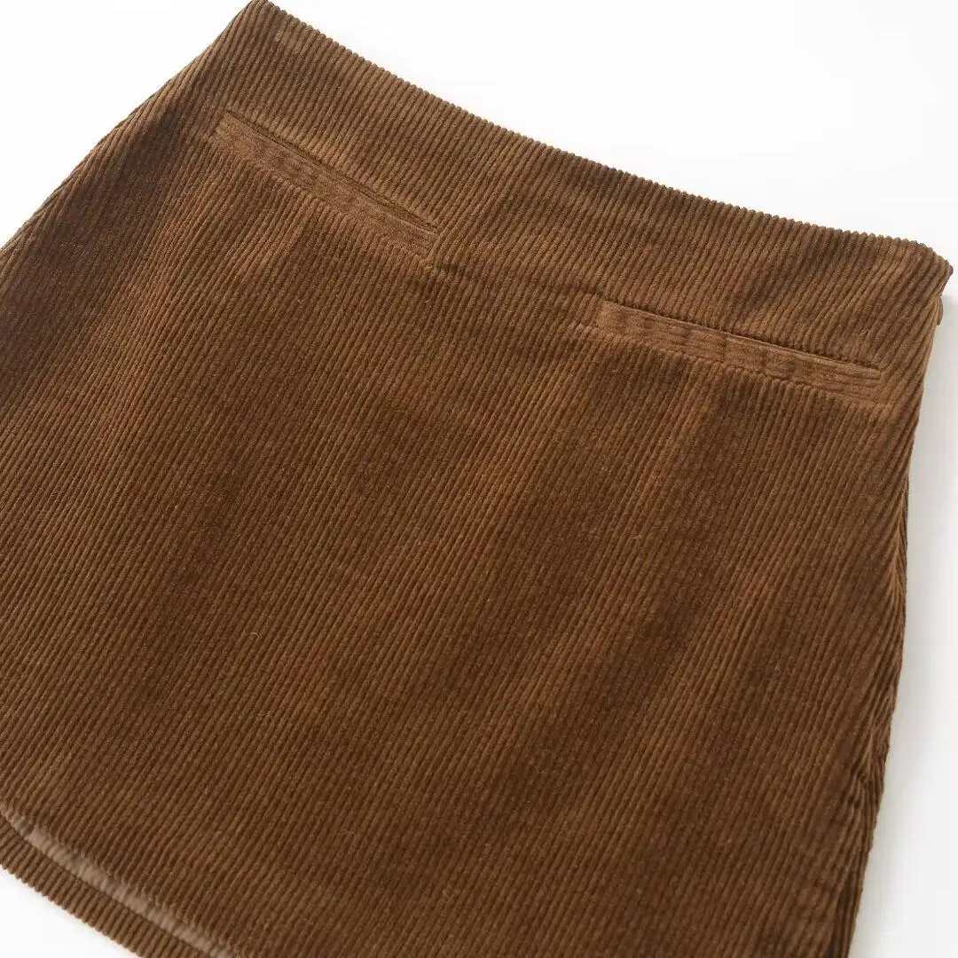 

ZAR Autumn New Faionable Casual Sle Corduroy Skirt Versatile Women's Clothing Design Sensation All-Match A-Line Skirt