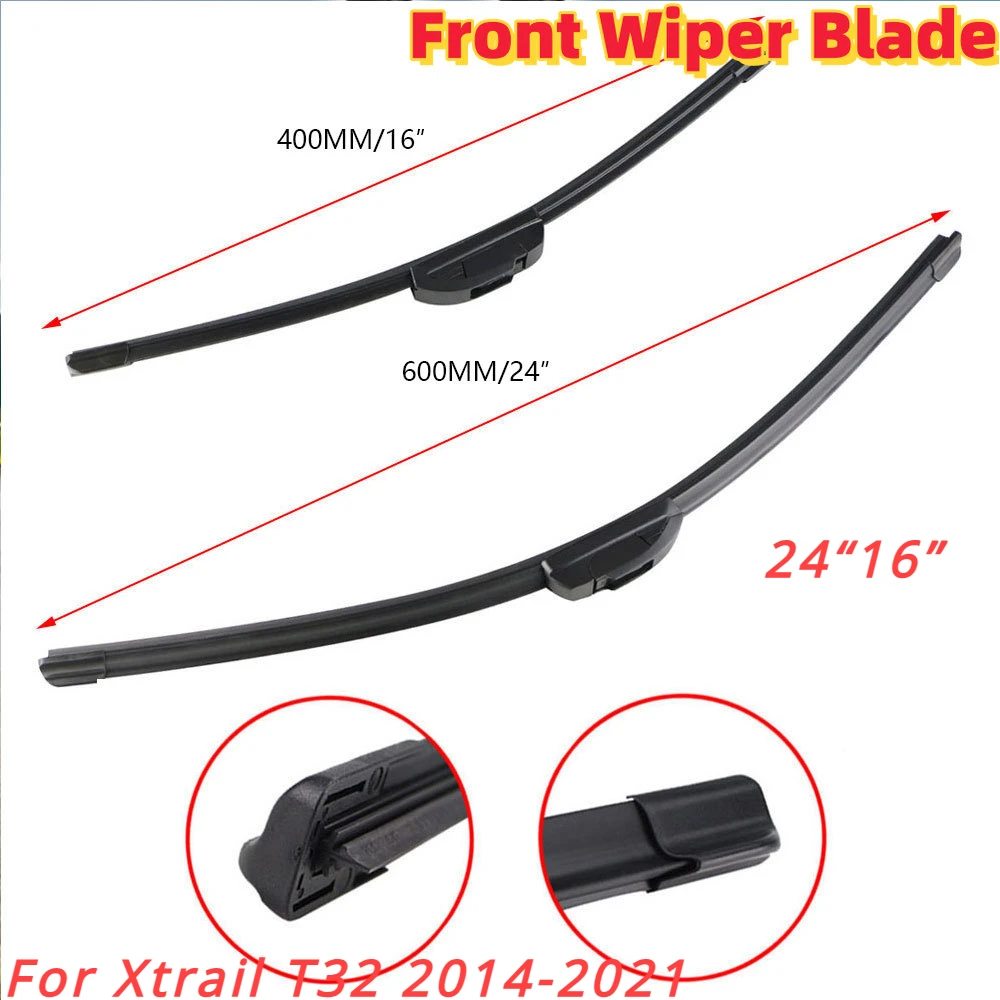 Car Wiper Blades for Nissan X-Trail T32 2014-2023 Front Windscreen Windshield Wipers X Trail 2015 2016 24“16”