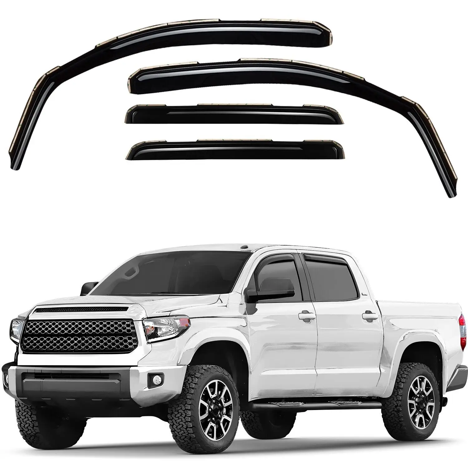 

Солнцезащитные козырьки US, ветрозащитные дождевики для 2007-2021 Toyota Tundra CrewMax, автомобильные аксессуары, аксессуары для автомобиля