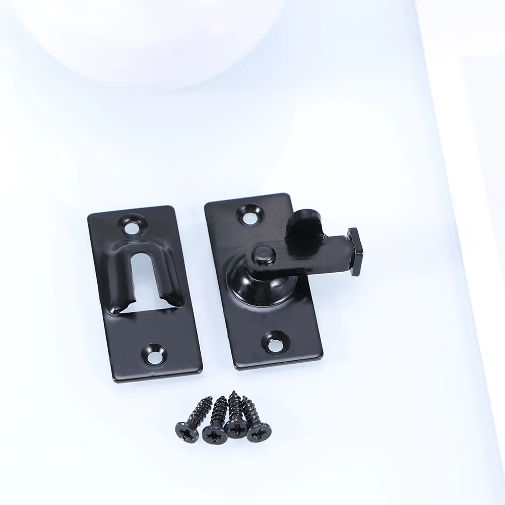 

2Pcs 90 Degree Stainless Steel Door Latch Lock Solid Bolt Sliding Safety Barrel Bolt Black for Home Door Window